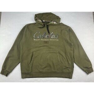 Cabelas Hoodie Men’s XL Green Camo Logo Pullover Sweatshirt